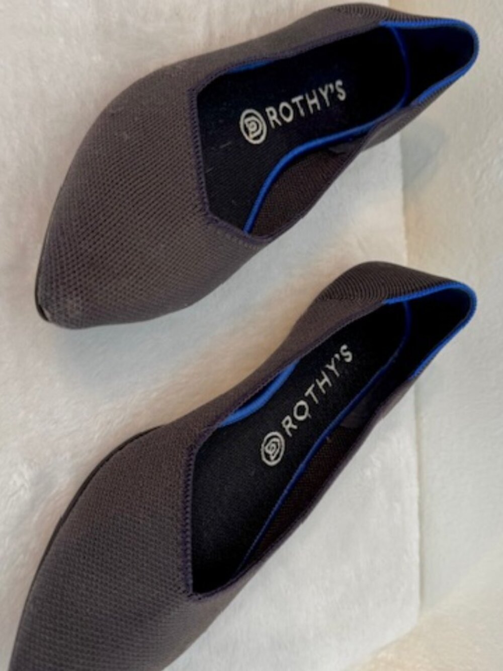 Rothy’s The Point Size 10 Dark Gray Washable Knit Flats Work Shoes - Picture 2 of 6